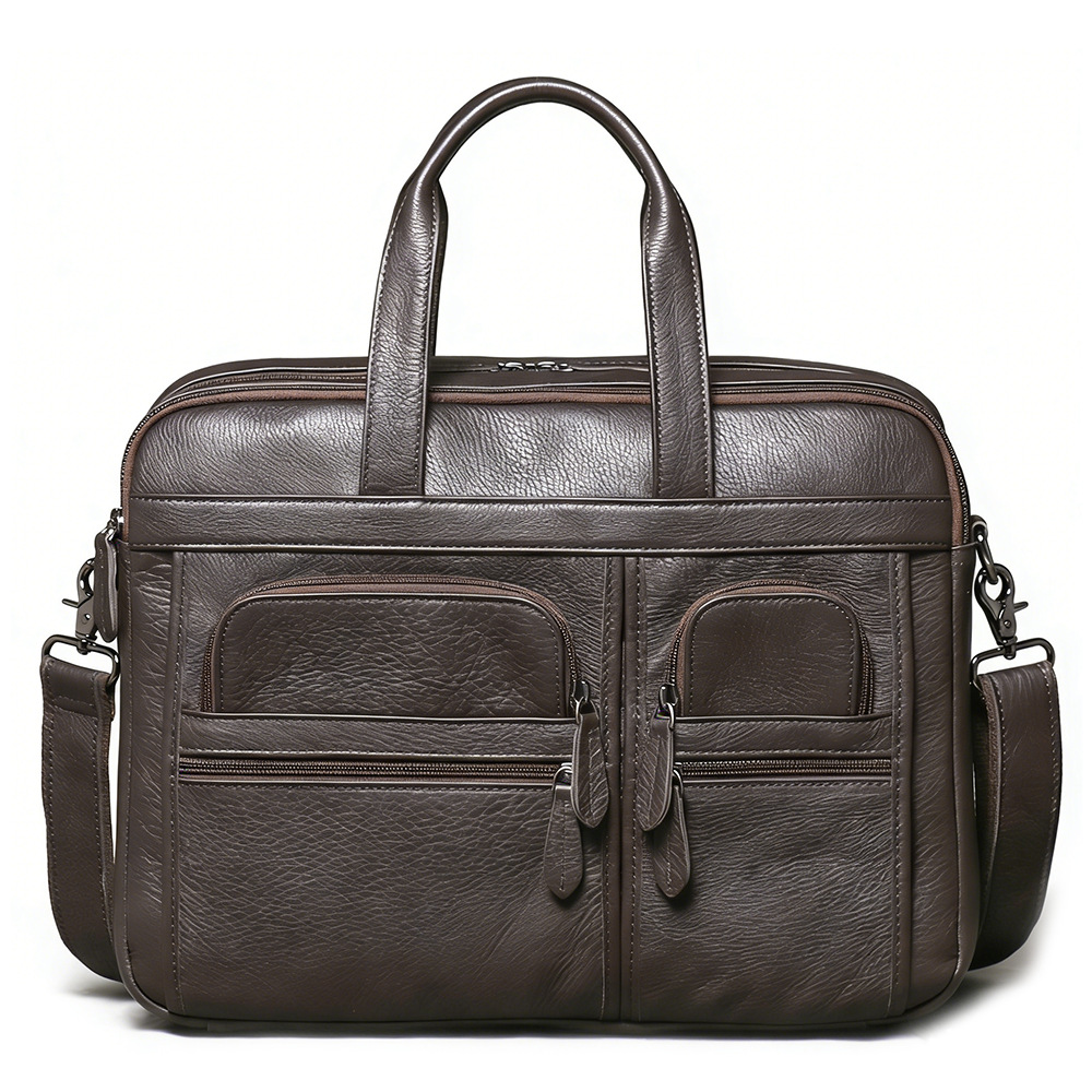 Men's Genuine Leather Briefcas - Leather Work Bag Mens recension och pris