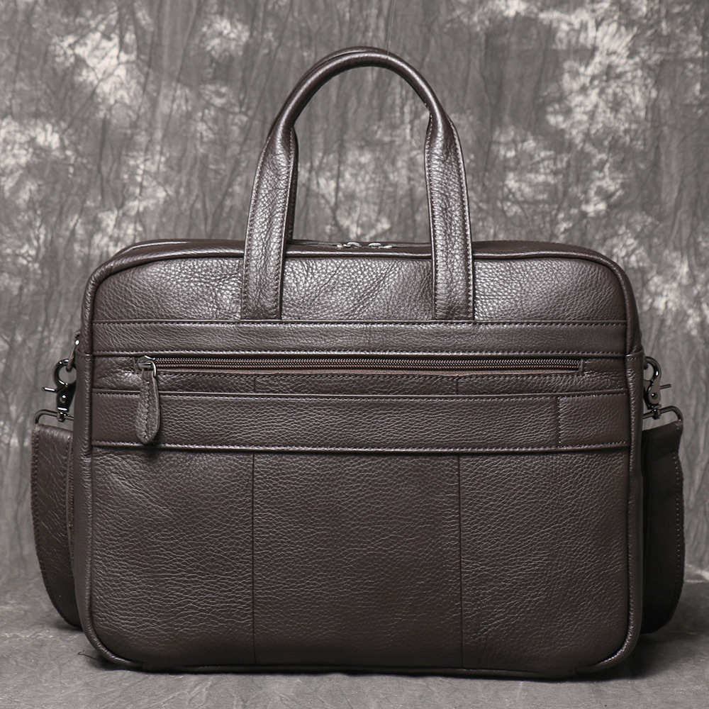 Men's Genuine Leather Briefcas - Leather Work Bag Mens recension och pris