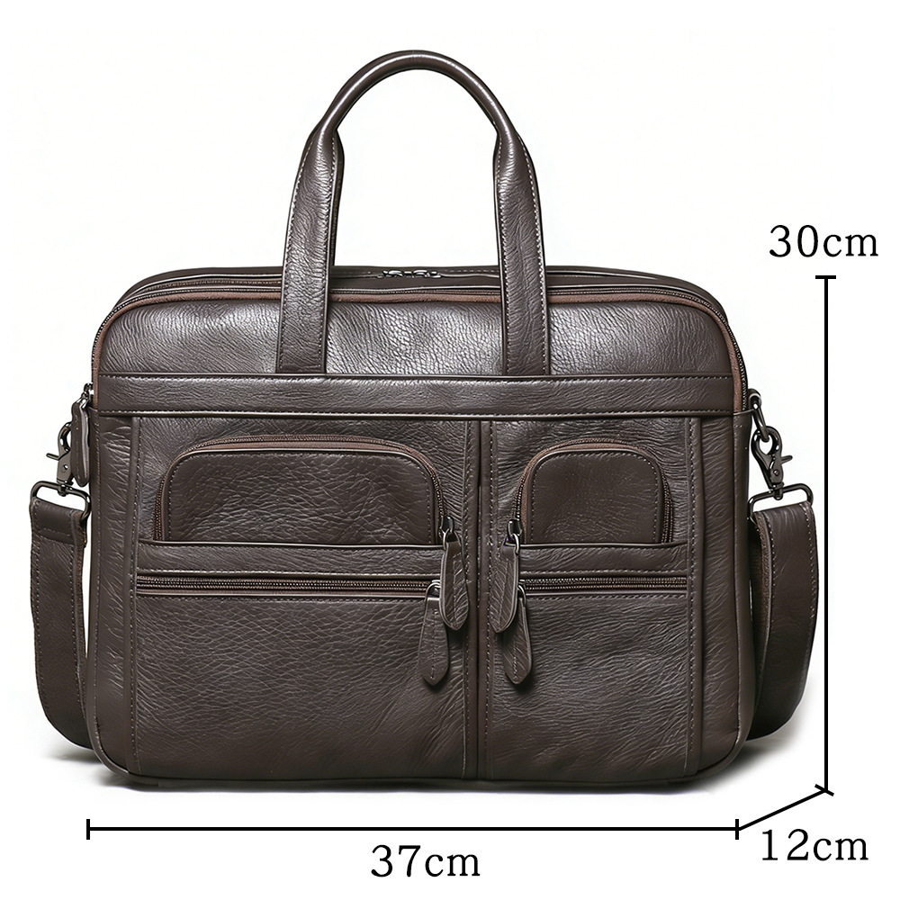 Men's Genuine Leather Briefcas - Leather Work Bag Mens recension och pris