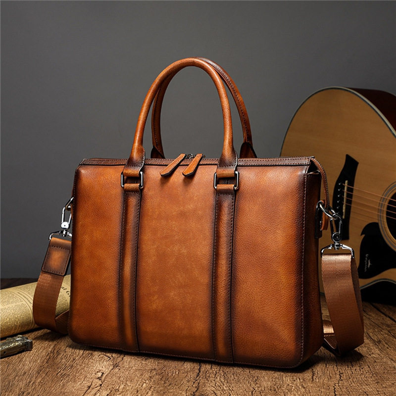 YETTIES Business Top Grain Lea - Leather Work Bag Mens recension och pris