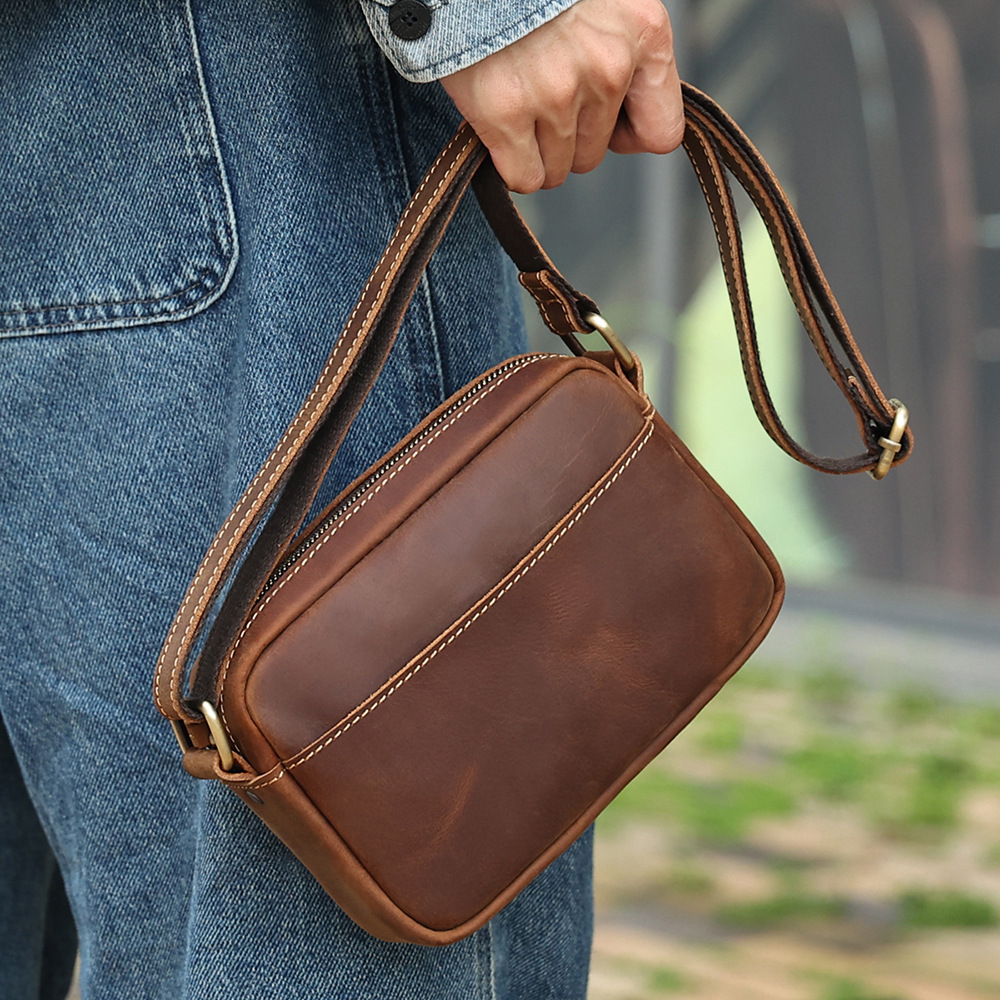 Luxury Genuine Cowhide Messeng - Leather Work Bag Mens recension och pris