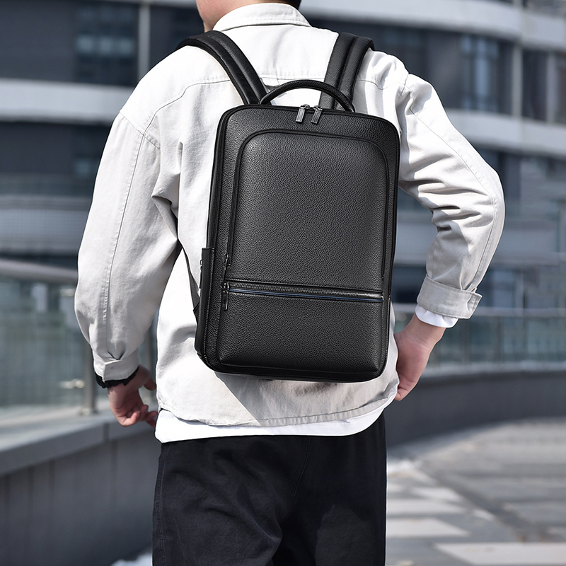 PU Leather Men's Backpack USB  - Leather Work Bag Mens recension och pris