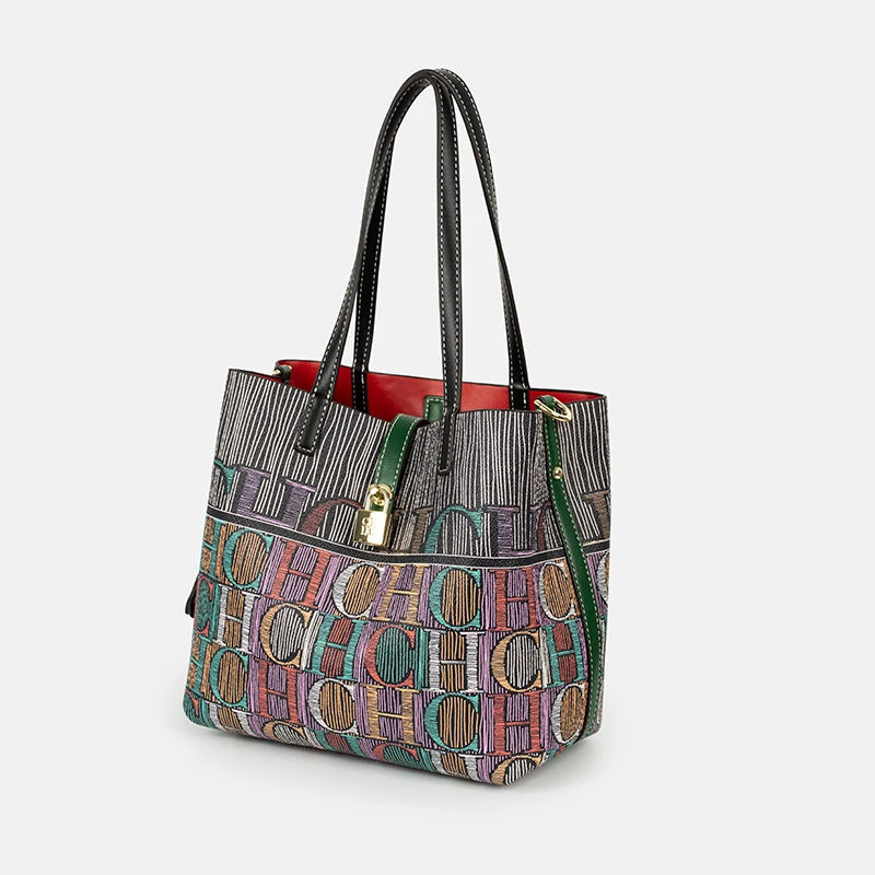 CH Art Color Printed Handbag S - Leather Work Handbags For Women recension och pris
