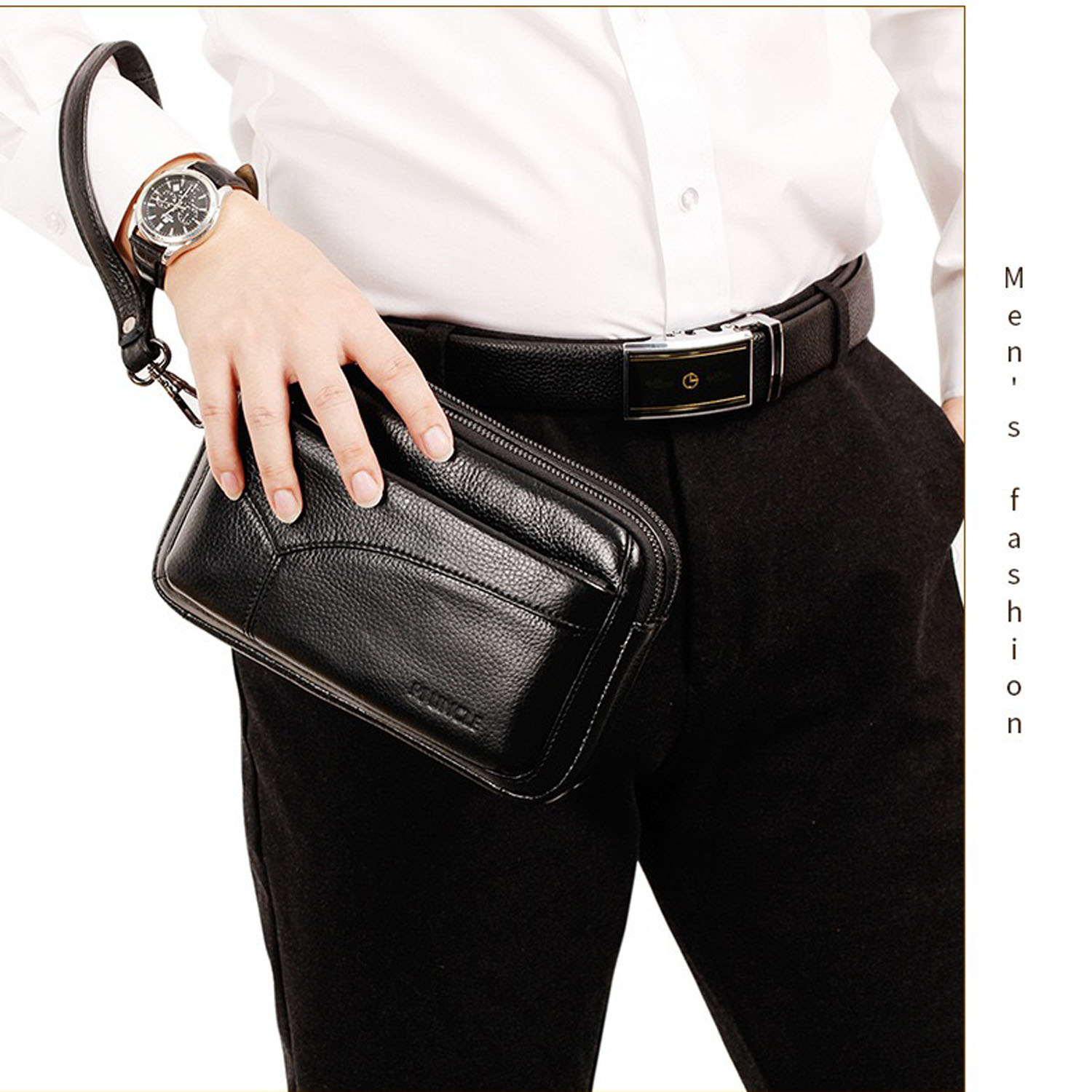 Men's Genuine Leather Fashion  - Leather Work Bag Mens recension och pris