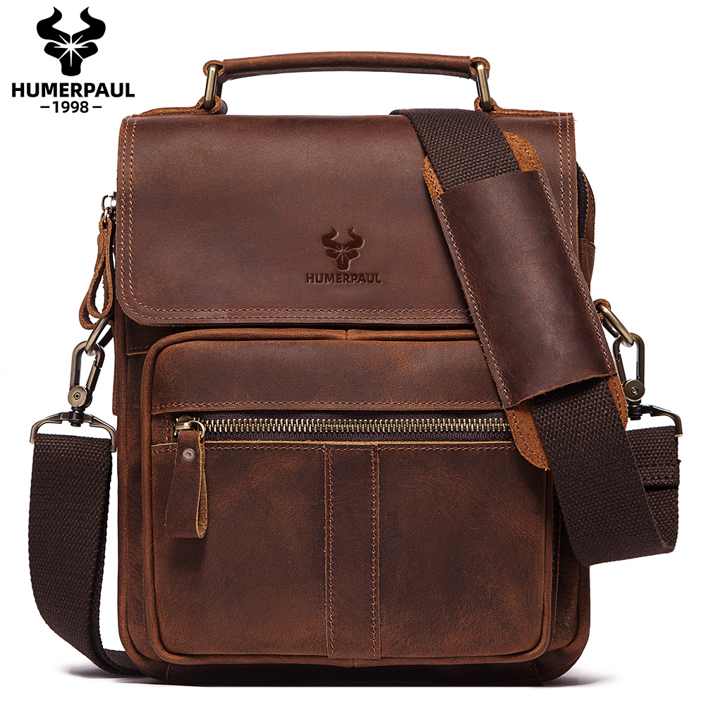 HUMERPAUL Genuine Leather Men' - Leather Work Bag Mens recension och pris