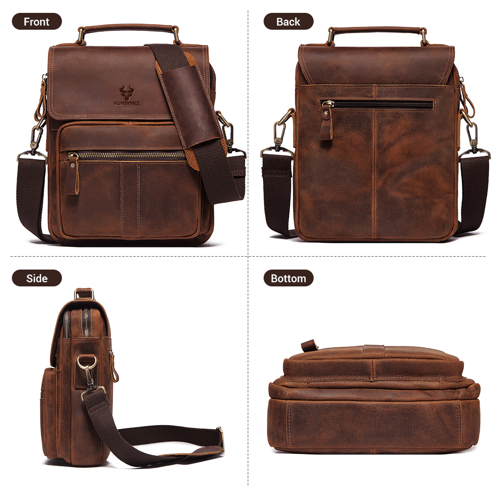 HUMERPAUL Genuine Leather Men' - Leather Work Bag Mens recension och pris