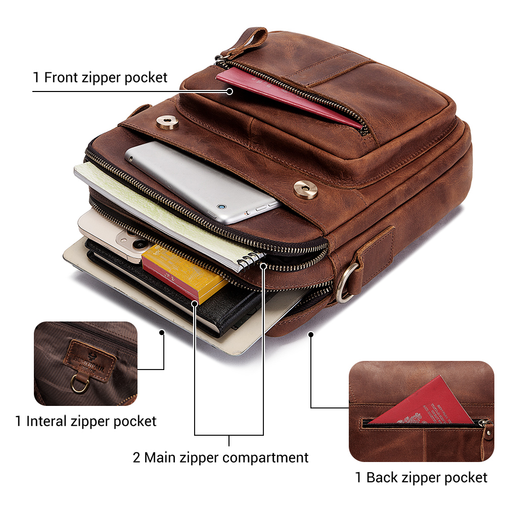 HUMERPAUL Genuine Leather Men' - Leather Work Bag Mens recension och pris