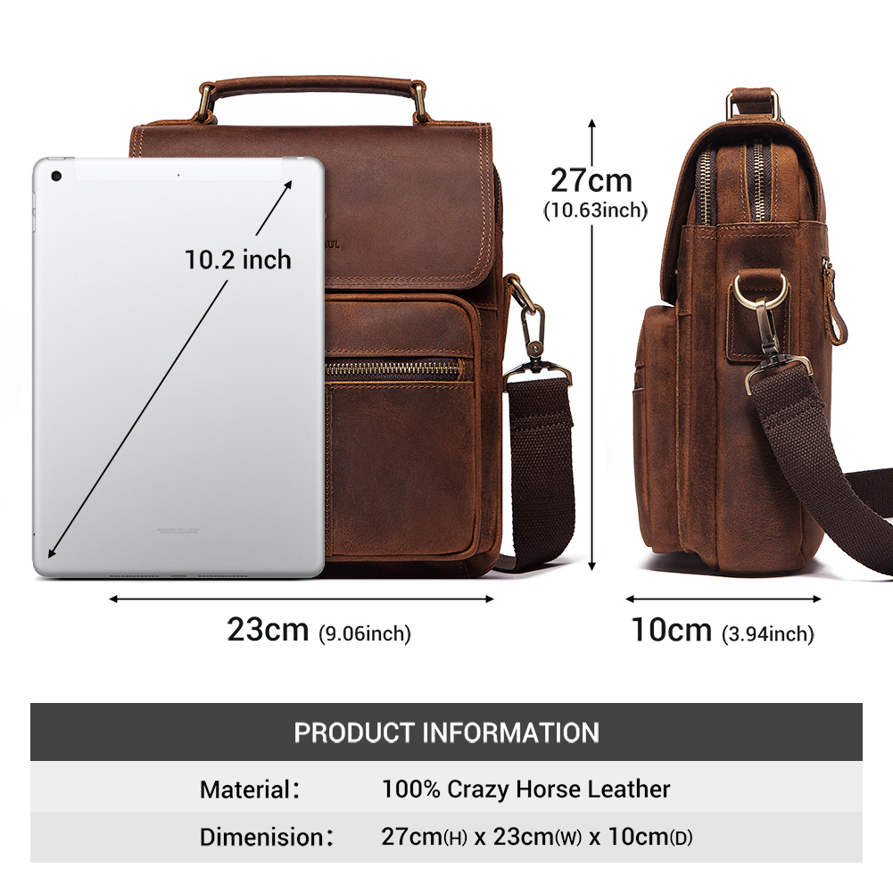 HUMERPAUL Genuine Leather Men' - Leather Work Bag Mens recension och pris