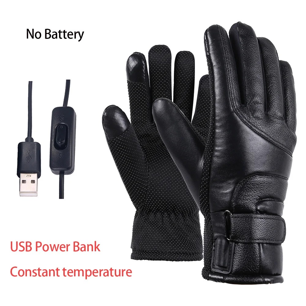 Men Women Electric Heated Skii - Leather Work Winter Gloves recension och pris