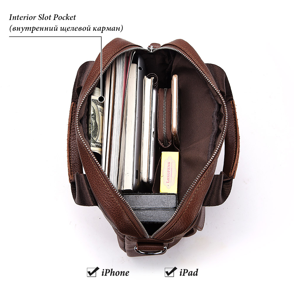 Durable Genuine Leather Bags f - Leather Work Bag Mens recension och pris