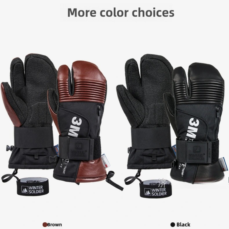 Ski Snowboard Gloves Waterproo - Leather Work Winter Gloves recension och pris